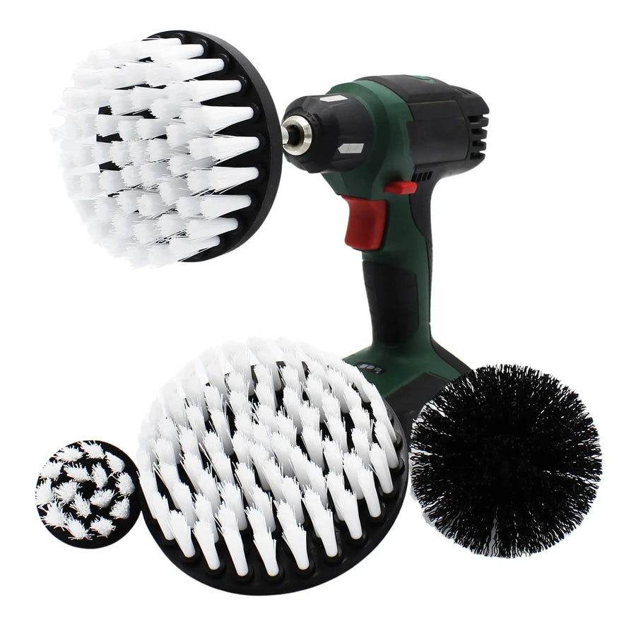 Car-Care.it Drill Brush, kit 4 spazzole morbide per trapano, pulizia tessuti auto