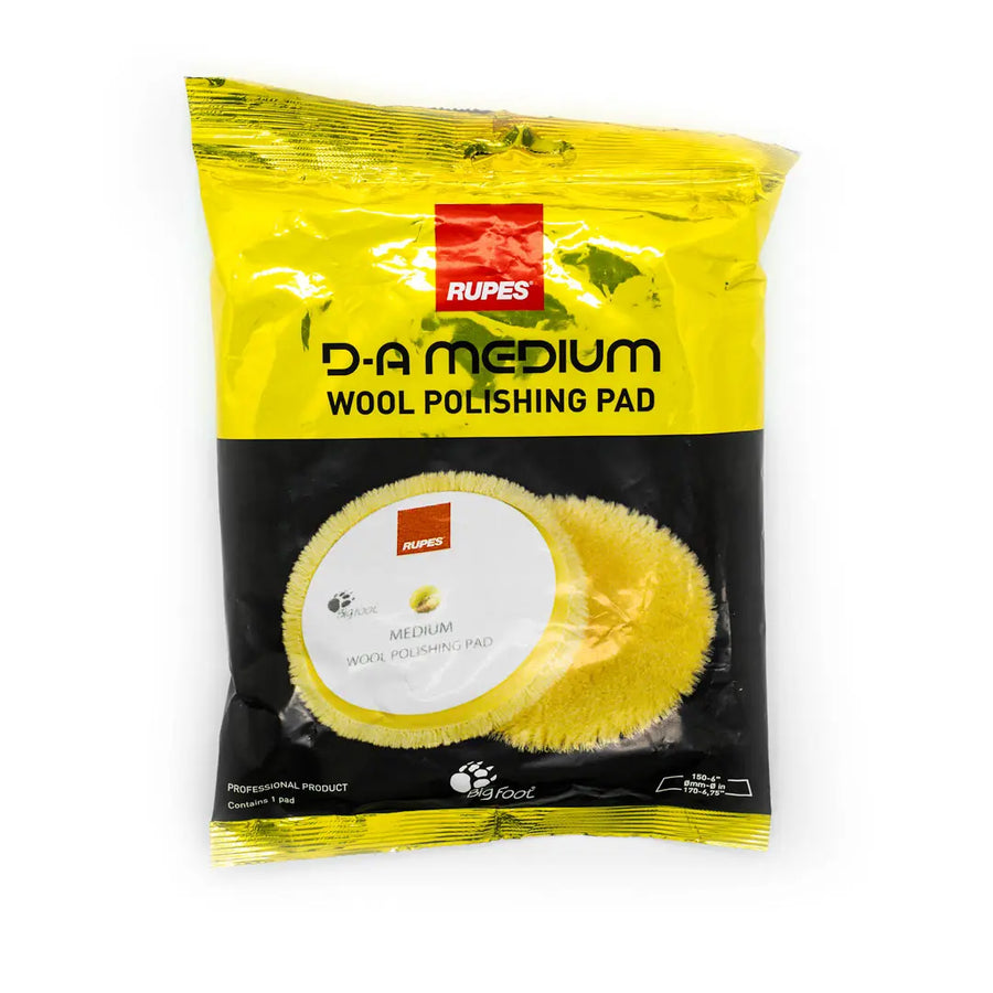 Rupes Tampone in lana Giallo Medium 130 mm 5inch - Prodotti per il Detailing e cura dell’auto