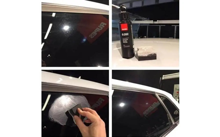 Rupes G202 Crystal Glass Polish, pasta rimuovi calcare e water spots per vetri auto