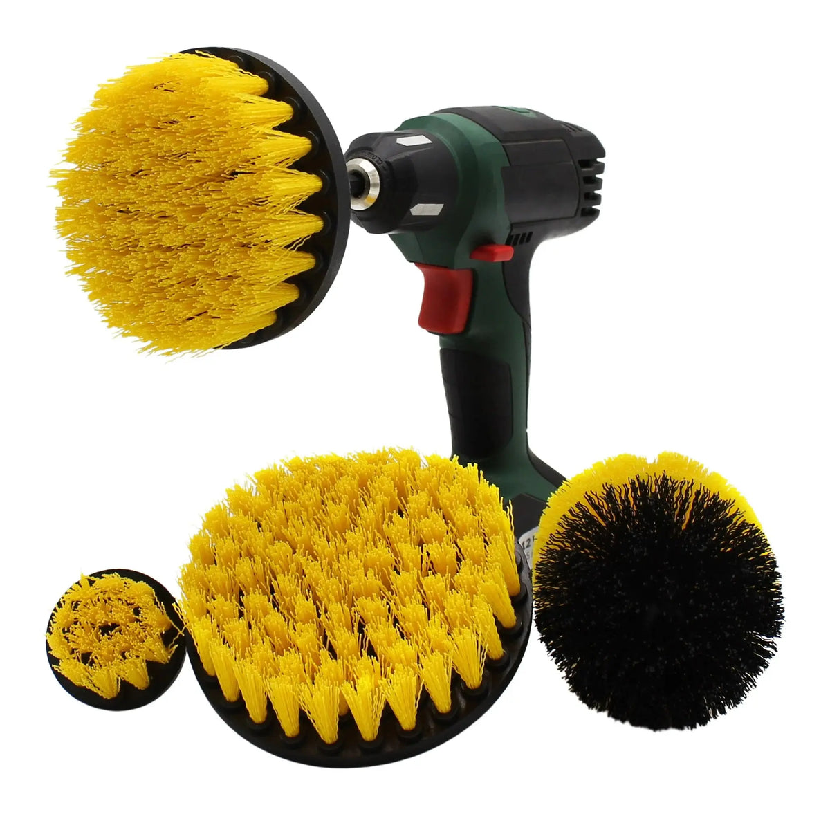 Car-Care.it Drill Brush, set spazzole da trapano per moquette e tappezzeria auto