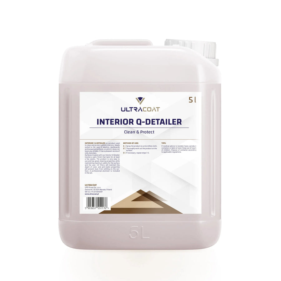 UltraCoat Interior Q-Detailer, pulitore protettivo plastiche interne auto, tanica 5 litri