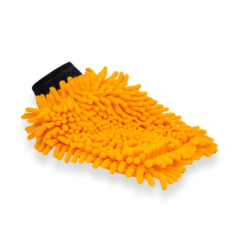 Car-Care.it Rasta Wash Mitt Orange, guanto lavaggio double-face pelo lungo e corto