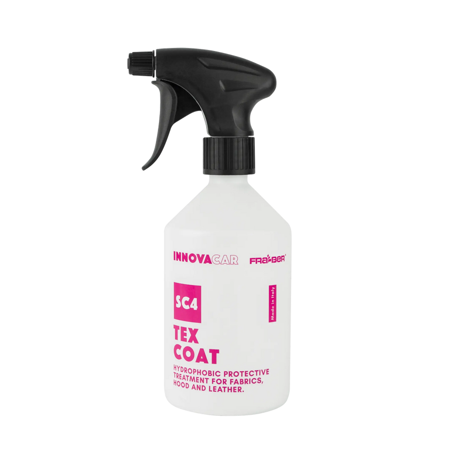 Innovacar SC4 Tex Coat, protettivo idrofobico per tessuti, capote e pelle auto, 500 ml