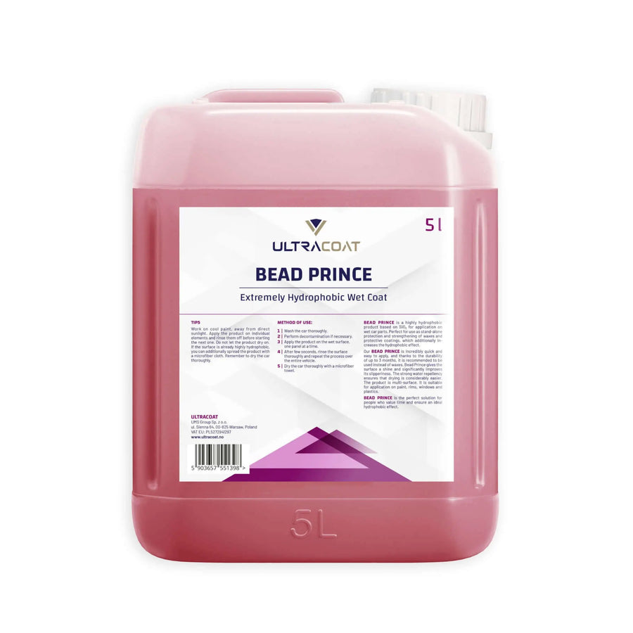 UltraCoat Bead Prince wet coat idrofobico per auto, tanica 5 litri