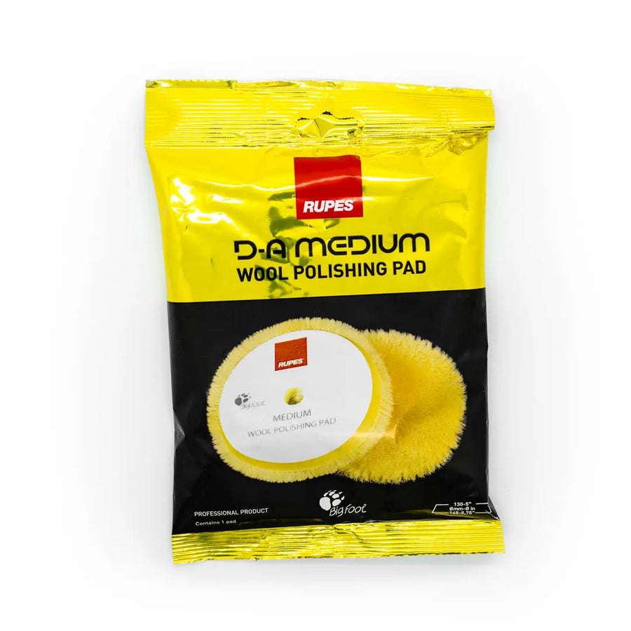 Rupes tampone lana giallo DA Medium — wool pad intermedio, formato 130/145mm